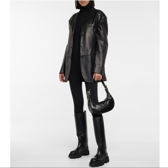 Gia Borghini X Pernille Teisbaek black leather knee-high boots - Picture 13 of 14